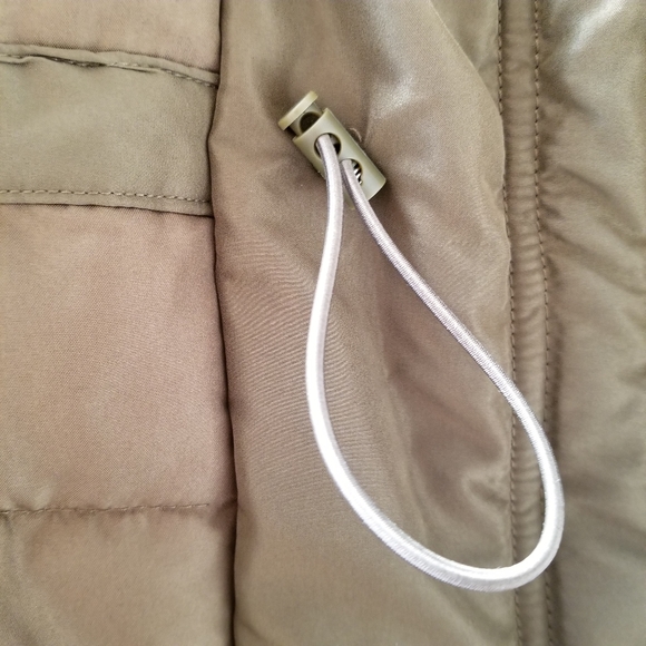 ⭐HP⭐H&M Khaki Green Padded Parka with Faux Fur Hood Trim NWT - Picture 10 of 16